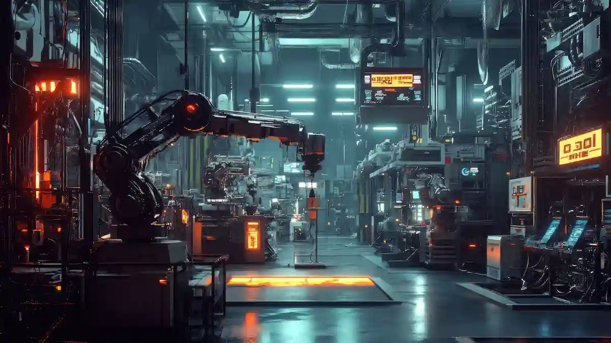 Advanced industrial machinery and automated manufacturing setup inside a heavy engineering facility.